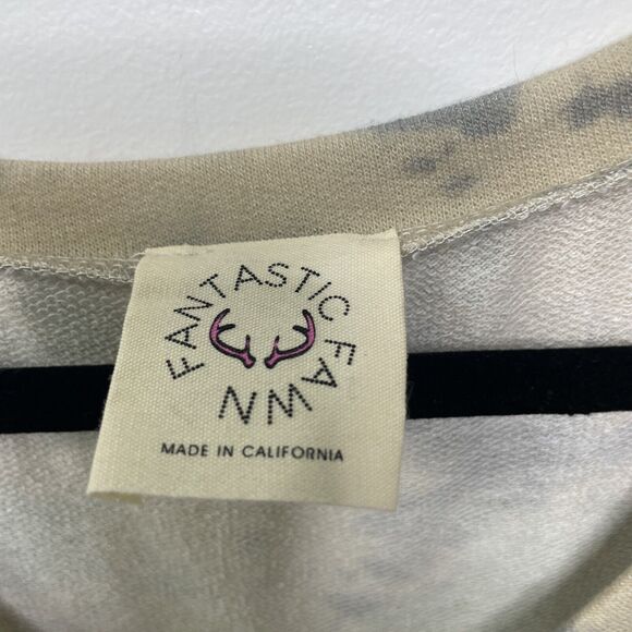 FANTASTIC FAWN V Neck Camo Tie Dye Sweatshirt Dress Tunic Pastel Boho Women M - Picture 5 of 10